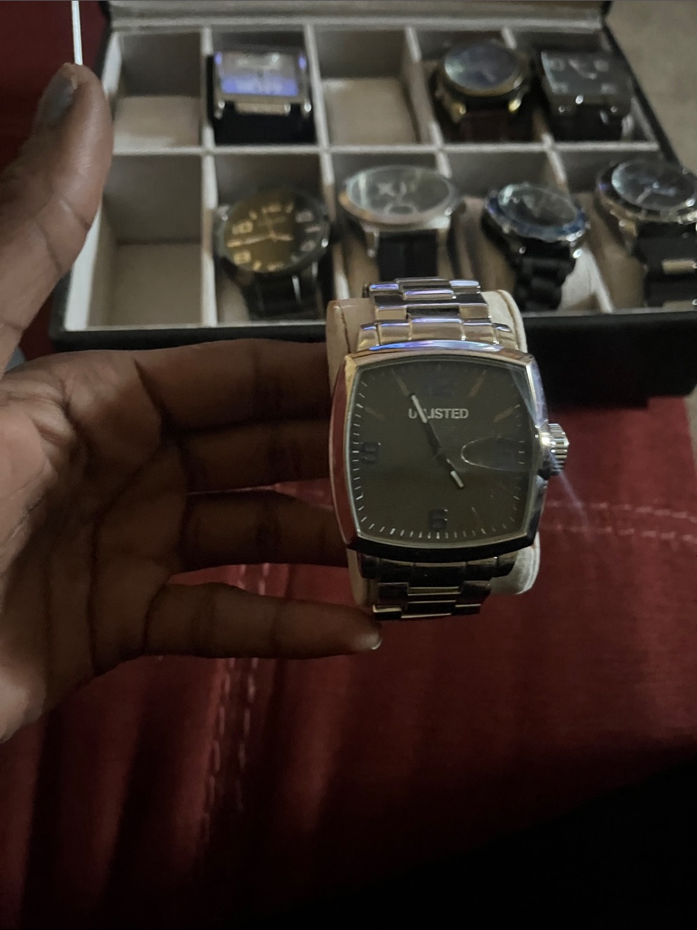 Unlisted Silver Men’s Watch with Black Dial